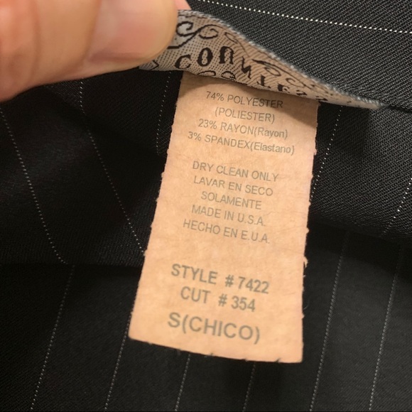 Vintage Black Pinstripe One Button Blazer COUNTESS - Picture 10 of 15